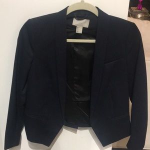 Navycropped blazer